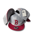 New Era Boston 9FIFTY Light Gray with Burgundy Brim and Logo Snapback Cap