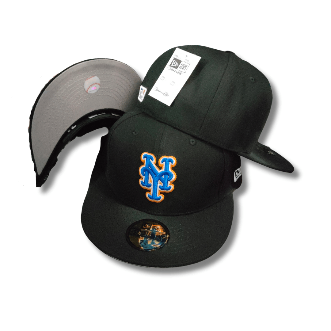 New York Mets 59FIFTY Black with Bold Team Logo Cap