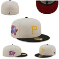 Pittsburgh Pirates 76th World Series Hat with Black Brim and Red Undervisor - Cream